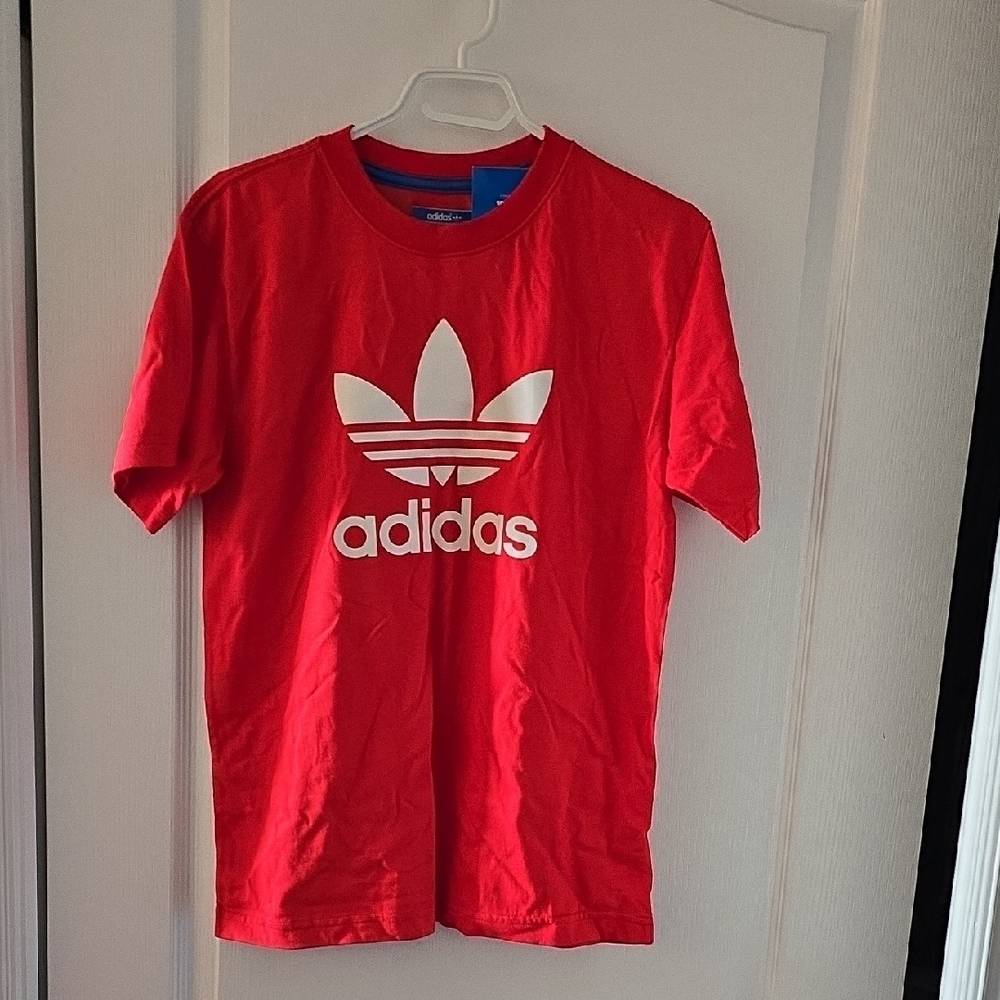 Adidas Red Short Sleeve Tee with Logo